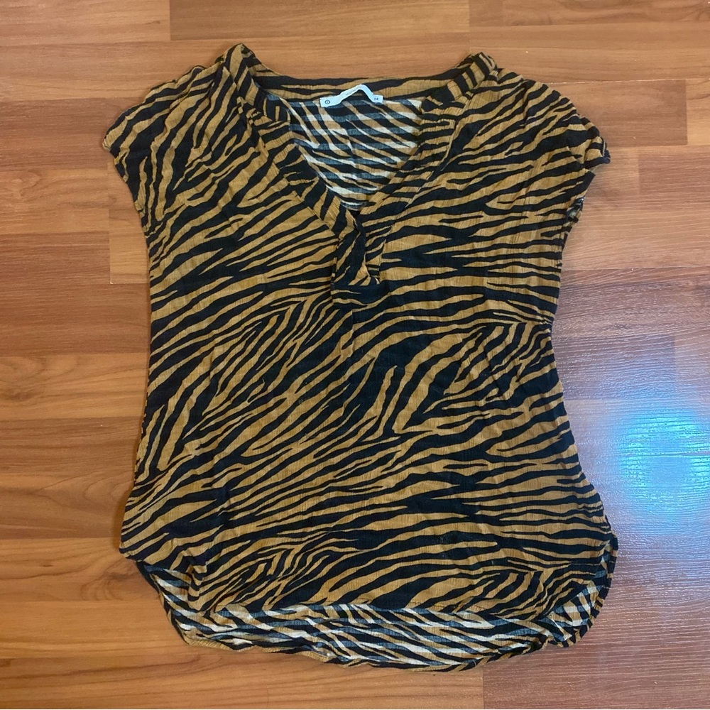 Black and Tan Tiger Print Blouse